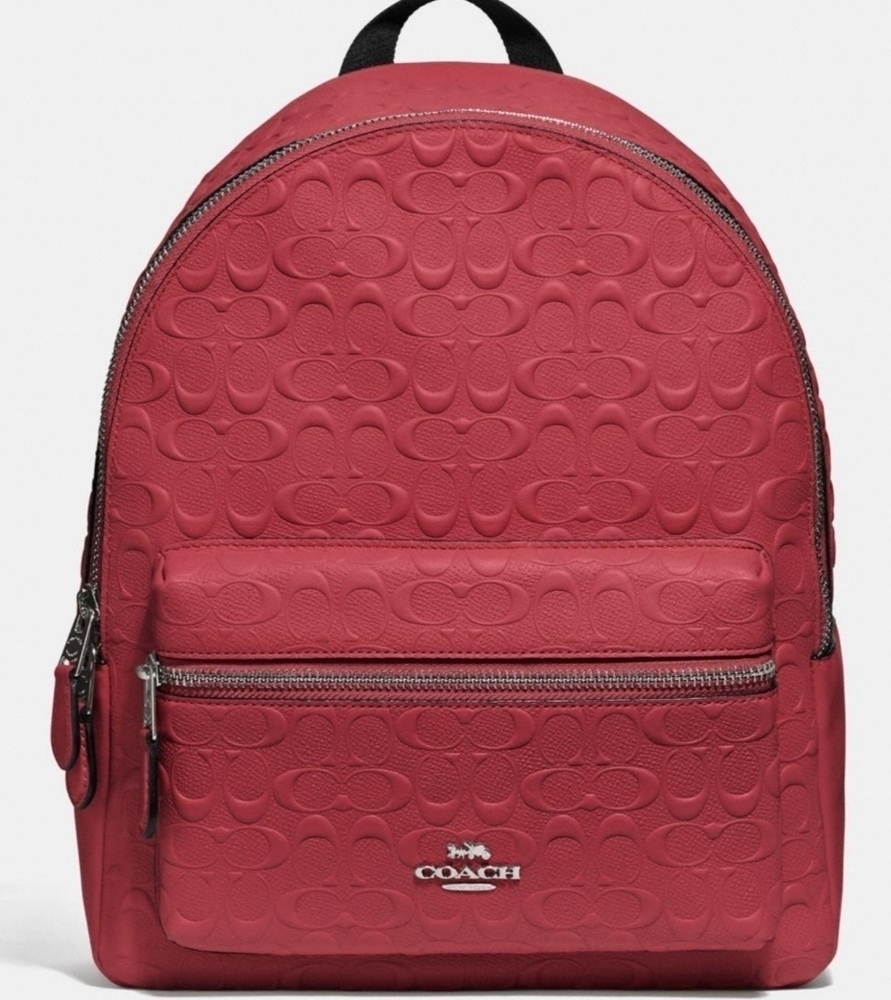 Coach UNISEX BACKPACK SIGNATURE LEATHER DEBOSSED - Picture 2 of 12